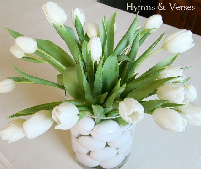 Hymns and Verses tulips and eggs