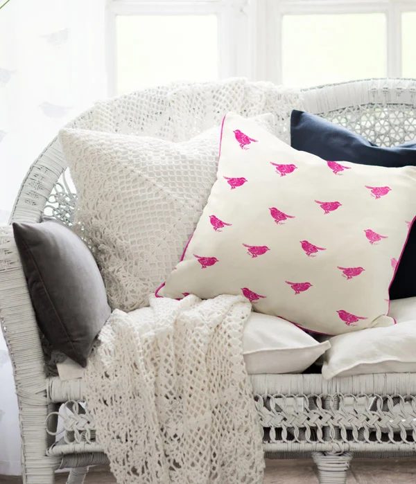 Patchwork Harmony birdy pillow