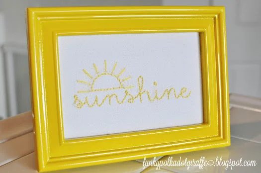 Funky Polka Dot Giraffe sunshine in a frame