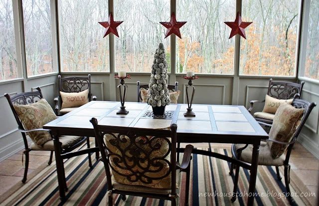 New House to Home screened porch decor