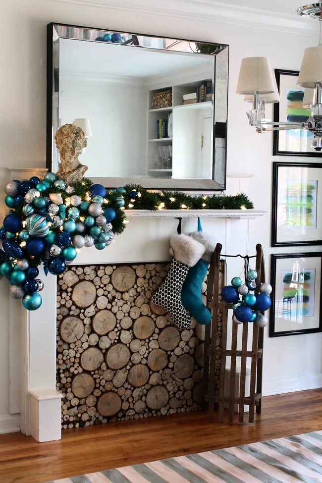 Holiday (or Christmas) mantel options, Blue by Hunted Interior