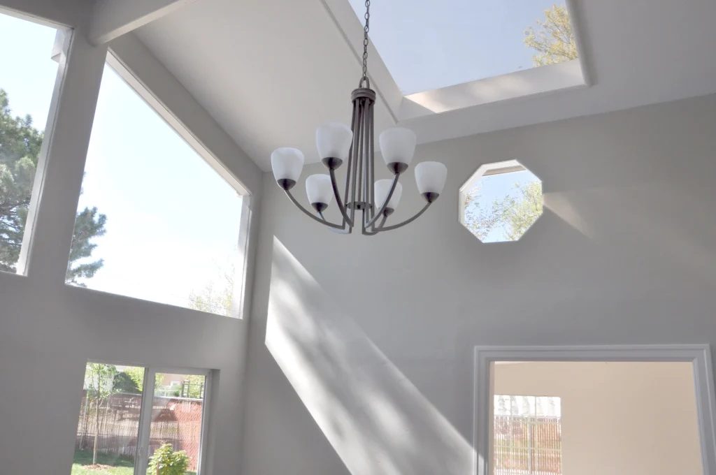 LIndsay & Drew chandelier after
