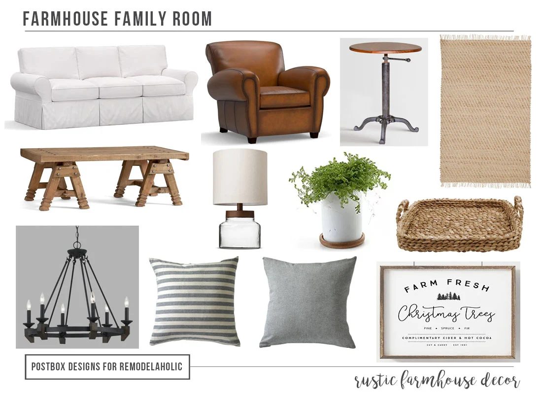 Create a Farmhouse Family Room + How to Style an Open Floor Plan Room
