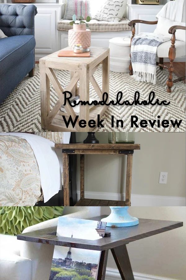 A Handmade Planked X Farmhouse Side Table For Christmas + Rustic Square Bedside Table