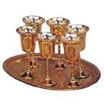 Hot Pink Christmas Brass Goblet