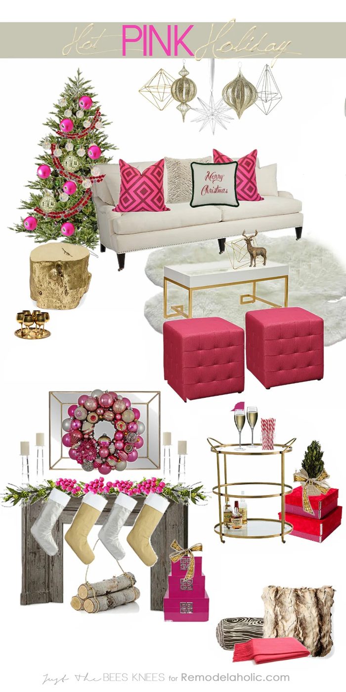 Hot Pink Holiday from Just The Bees Knees on Bekob.com #Christmas #decorating