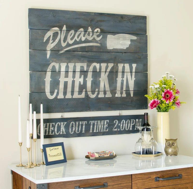 Handmade Guest Room Wood Plaque by A Prudent Life for Bekob