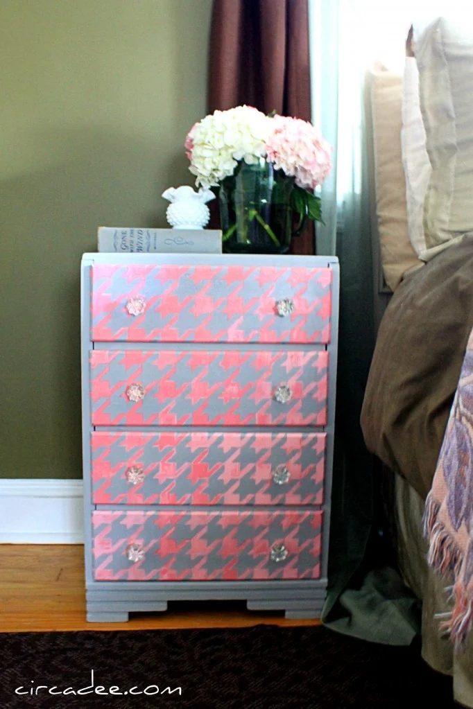 Houndstooth-Pattern-Painted-Dresser-pink-fullshot