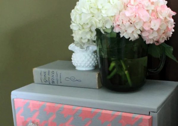 Houndstooth Pattern Painted Dresser