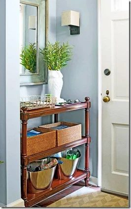 Entry drop off console table organized