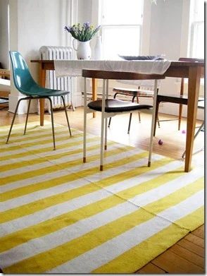 Yellow striped rug