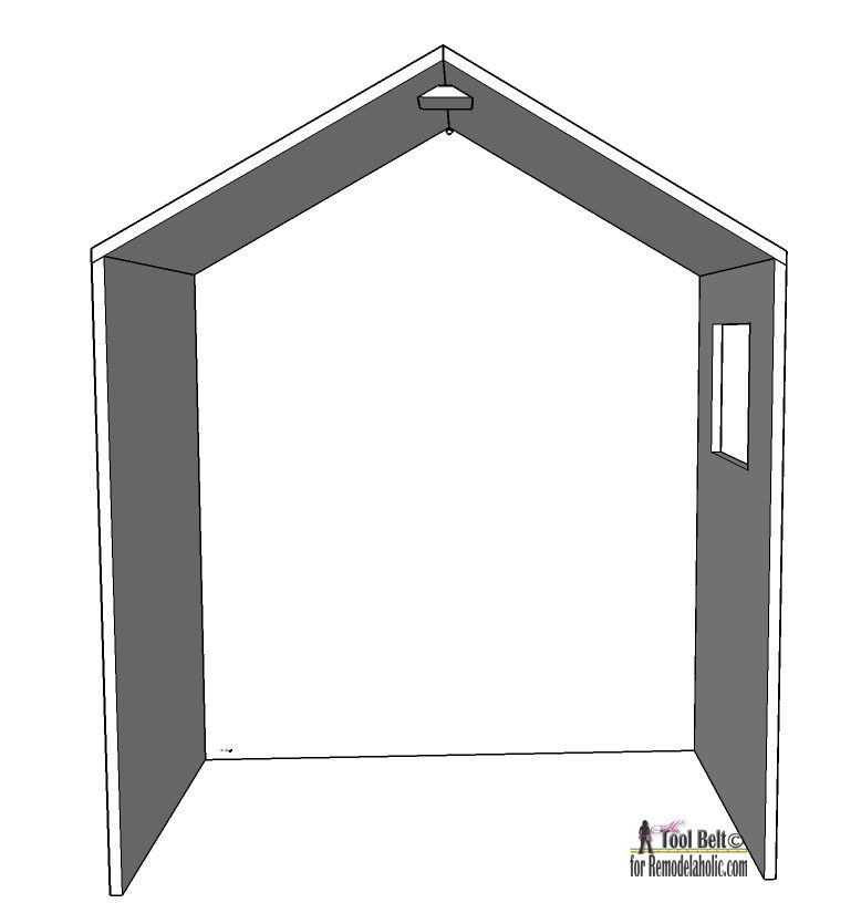 A unique and modern house headboard to dress up a twin bed. Free plans and walkthrough on Bekob.com #headboard #bedroom