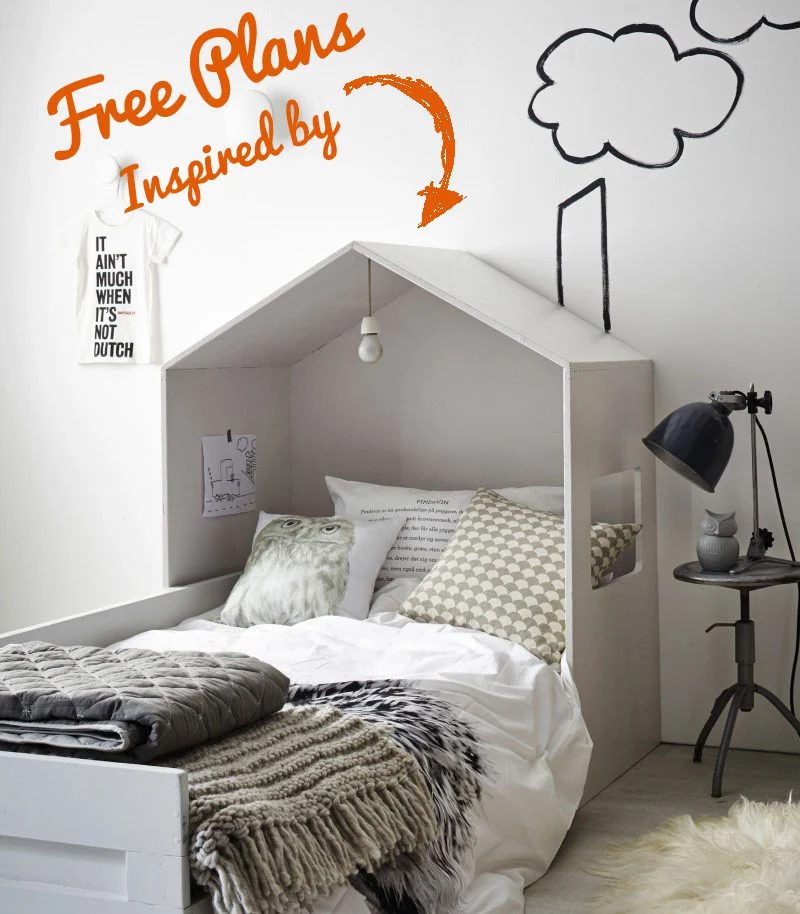 A unique and modern house headboard to dress up a twin bed. Free plans and walkthrough on Bekob.com #headboard #bedroom