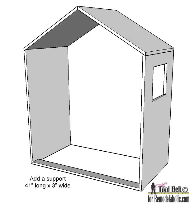 A unique and modern house headboard to dress up a twin bed. Free plans and walkthrough on Bekob.com #headboard #bedroom