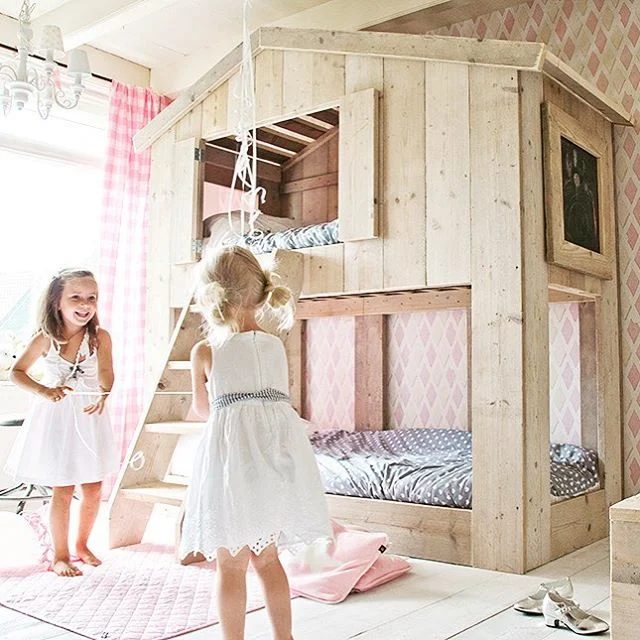 kids bunkbed playhouse loft via bestkiddos