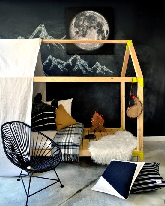 twin sized house-shaped daybed playhouse tent, The Design Confidential