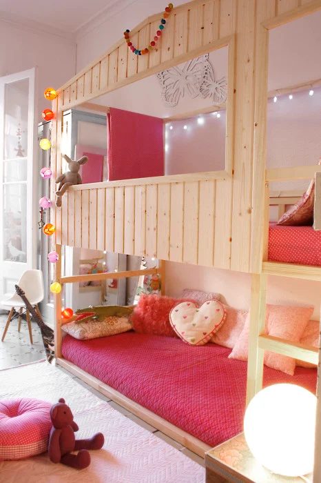 handmade IKEA method house bed playhouse from bunkbed via IKEA Hackers