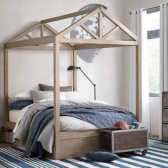 house bed frame for full-queen sized bed via bestkiddos