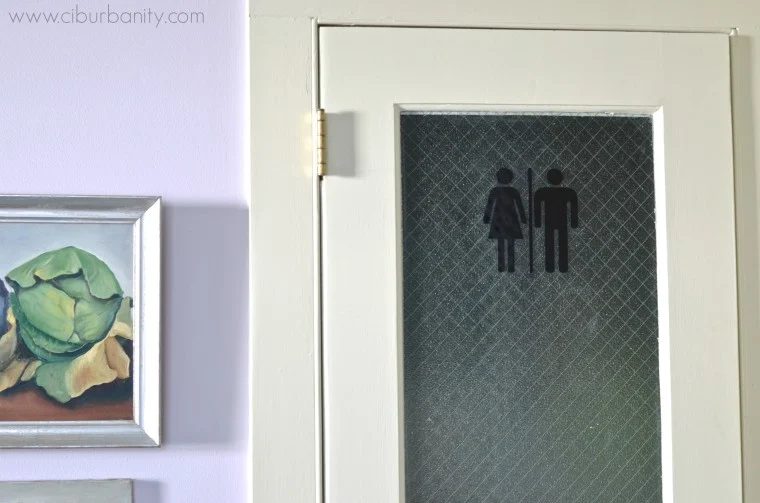 Lighten a Dark Bathroom with a Handmade Glass Panel Door by Ciburbanity featured on @Bekob