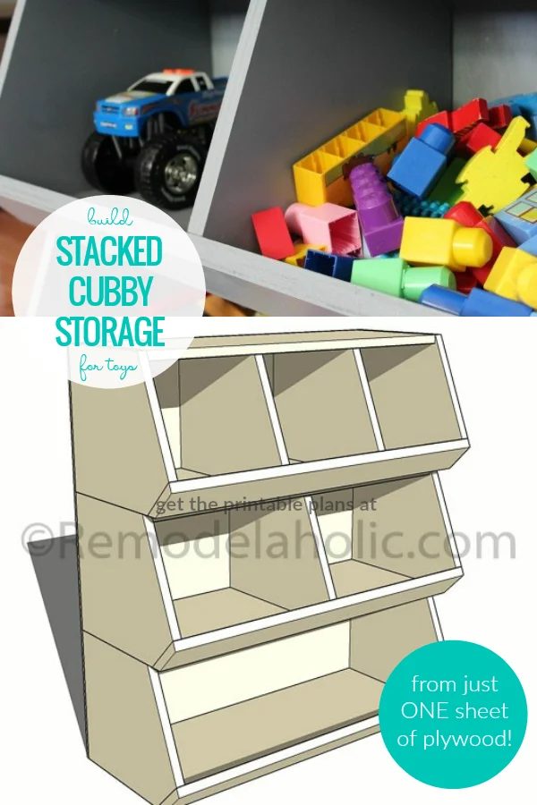 Build A Cubby Storage Toy Organizer From One Sheet Of Plywood, Woodworking Plans From Bekob