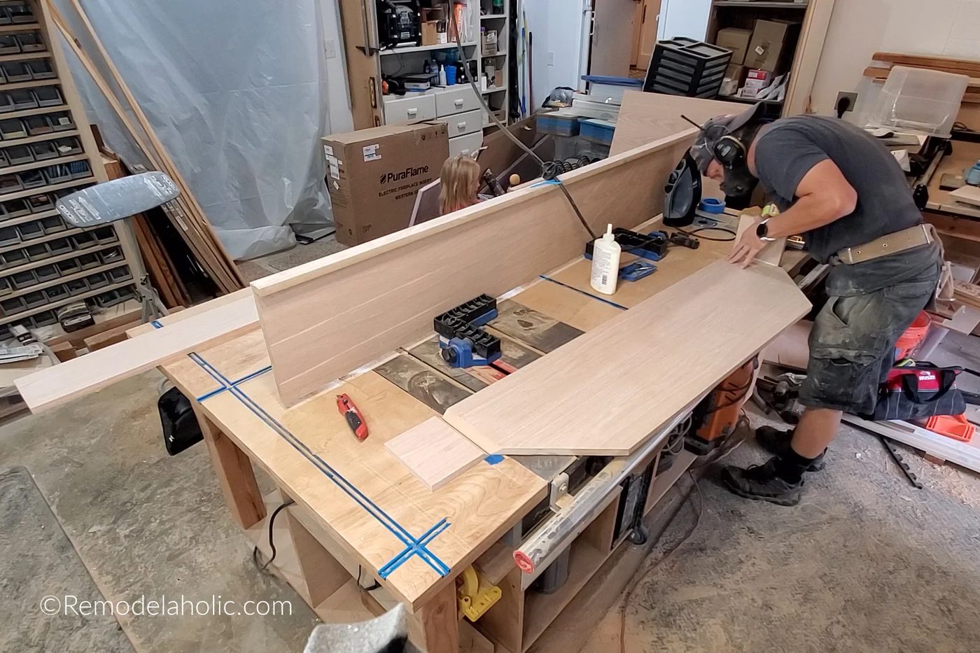 Cut And Glue Plywood Sheet Into Corner Fireplace Storage Mantel And Hearth Bekob