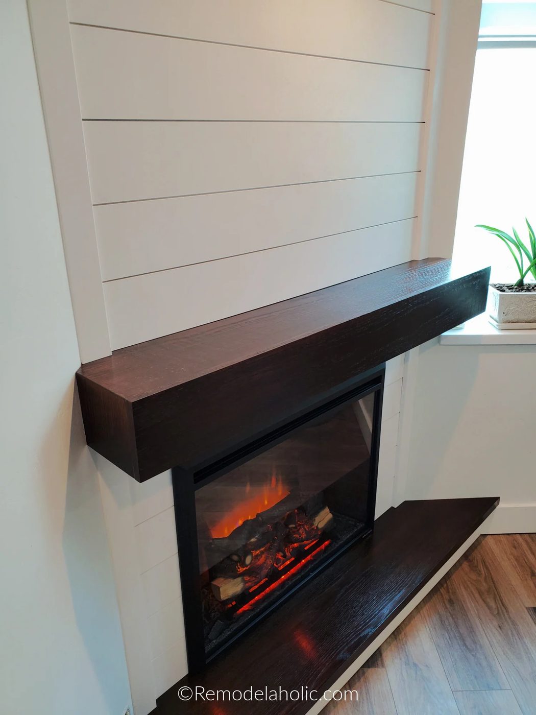 Handmade Corner Fireplace With Wood Mantel With Hidden Storage And Hearth Step For Electric Fireplace Insert, Bekob