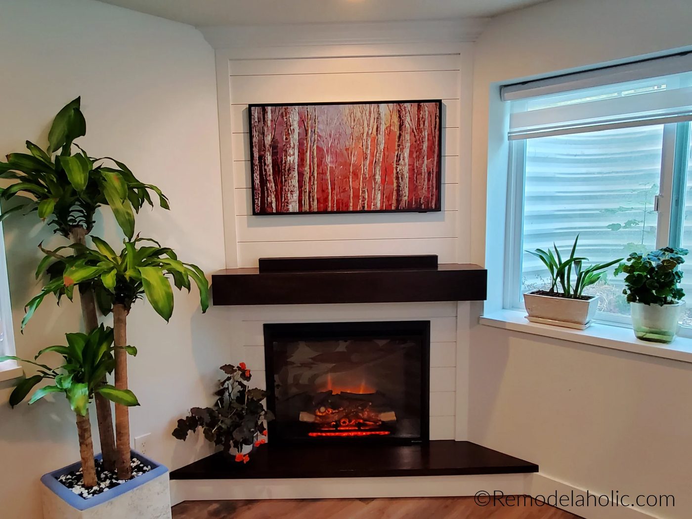 Handmade Corner Fireplace walkthrough And Plans For Mantel With Hidden Storage Bekob