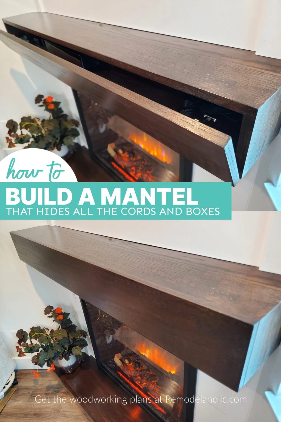 How To Build A Wood Fireplace Mantel With Storage To Hide Cords And Boxes Woodworking Plans Bekob