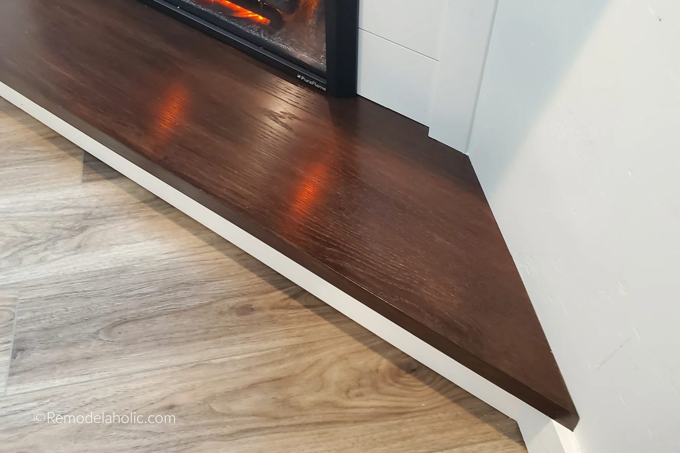 Handmade Corner Fireplace Hearth Red Oak Bekob