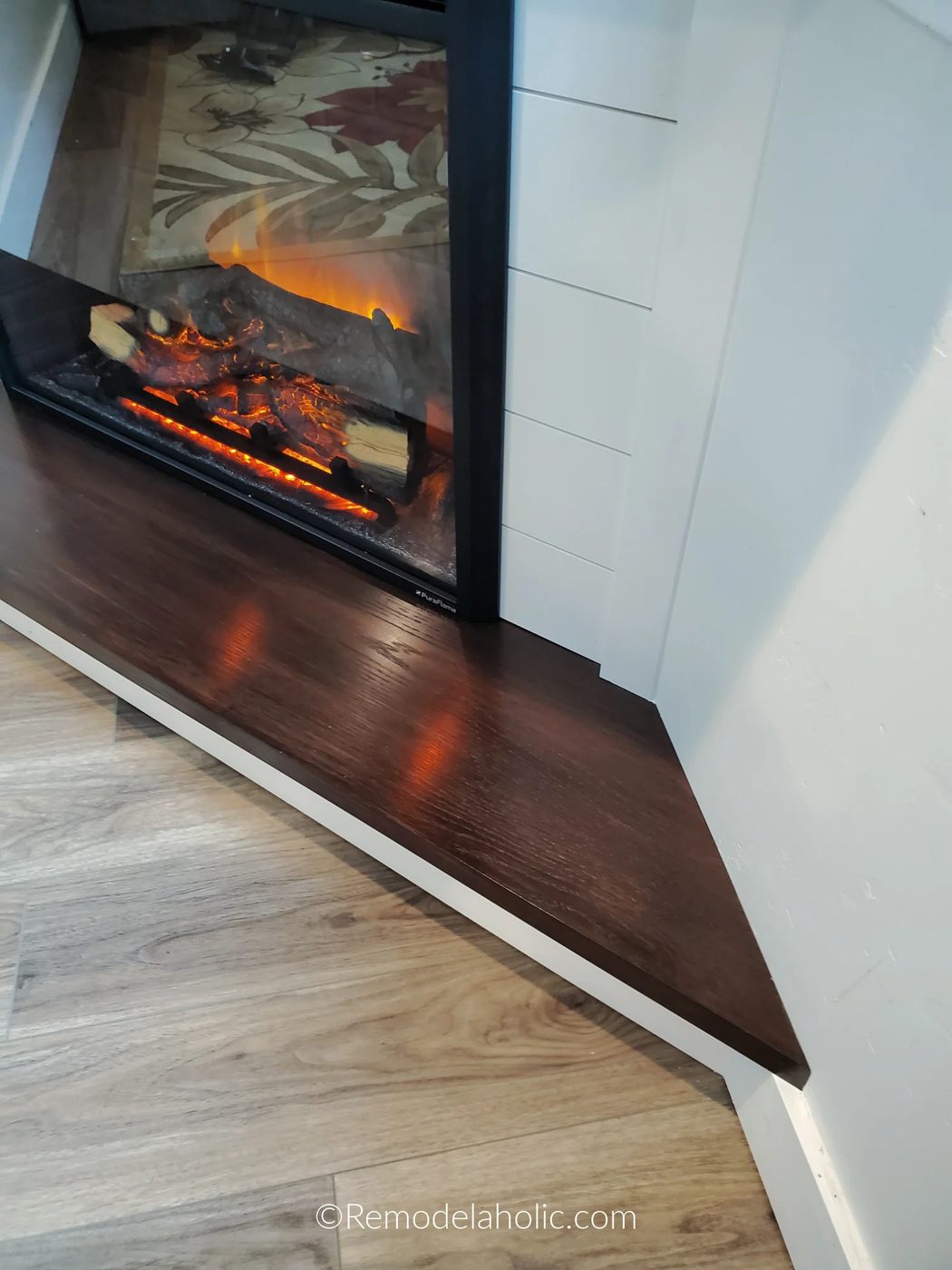 Handmade Shiplap Fireplace Corner Hearth Wood, Bekob