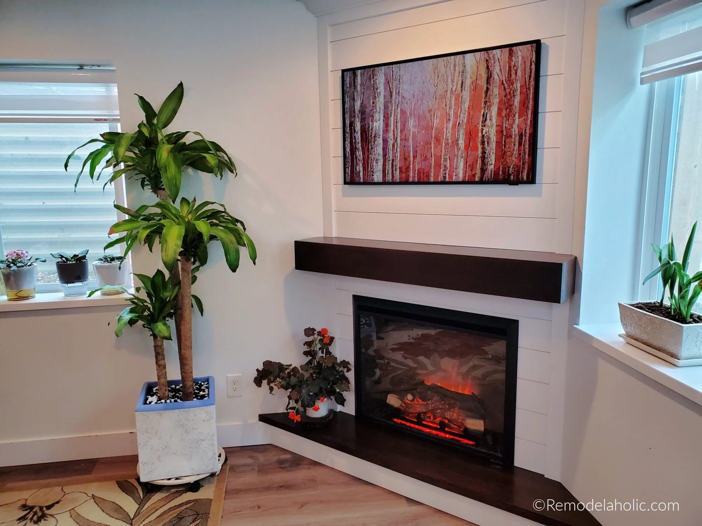 Corner Fireplace Handmade Plans And walkthrough With Frame Tv And Hidden Storage Mantel Bekob