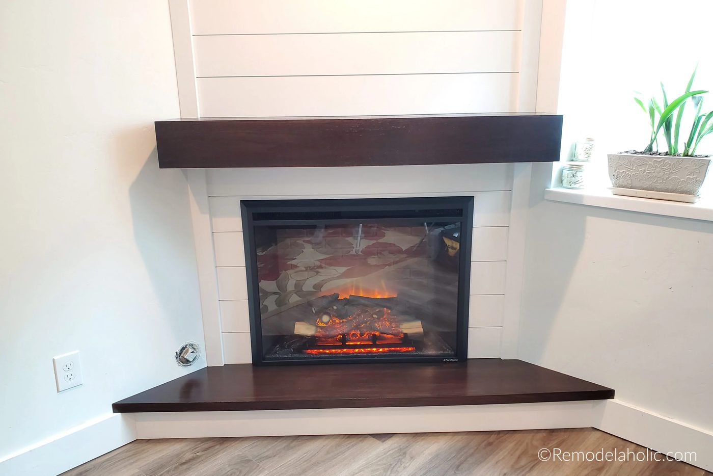 Build a vivid Handmade Corner Fireplace (Plus a Mantel with Hidden Storage!)