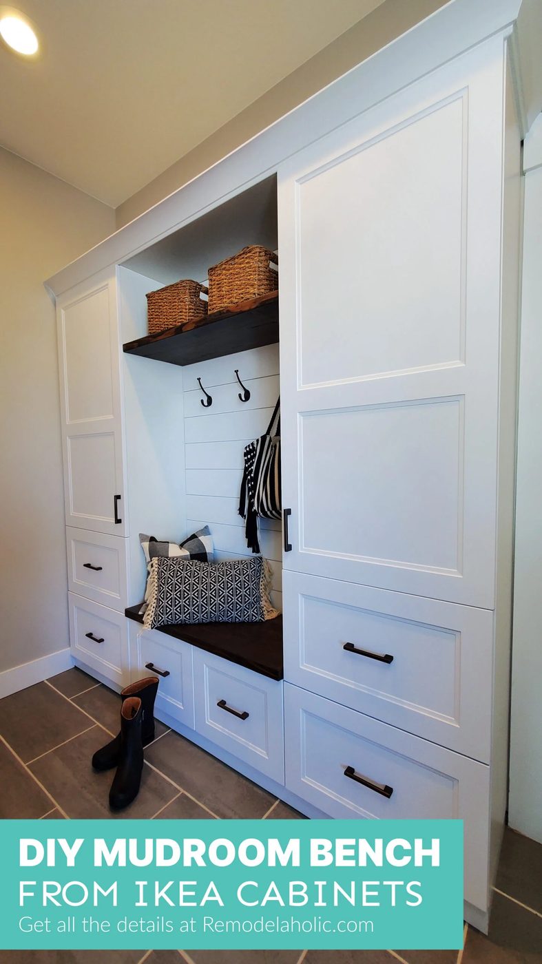 How To Build A Mudroom Bench From Ikea Cabinets And Drawers For Shoe Storage, Bekob