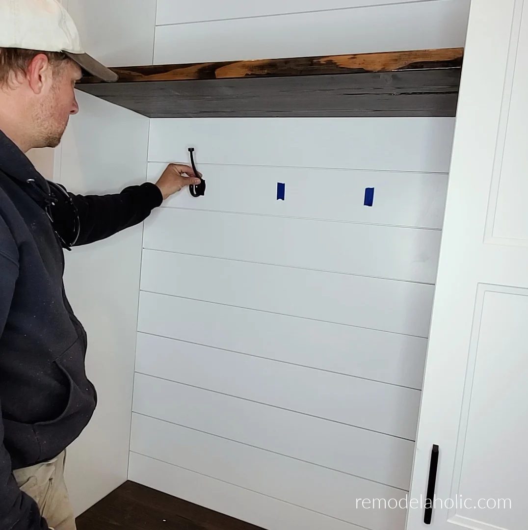 Install Mudroom Hooks Above Bench Made From Ikea Cabinets, Bekob