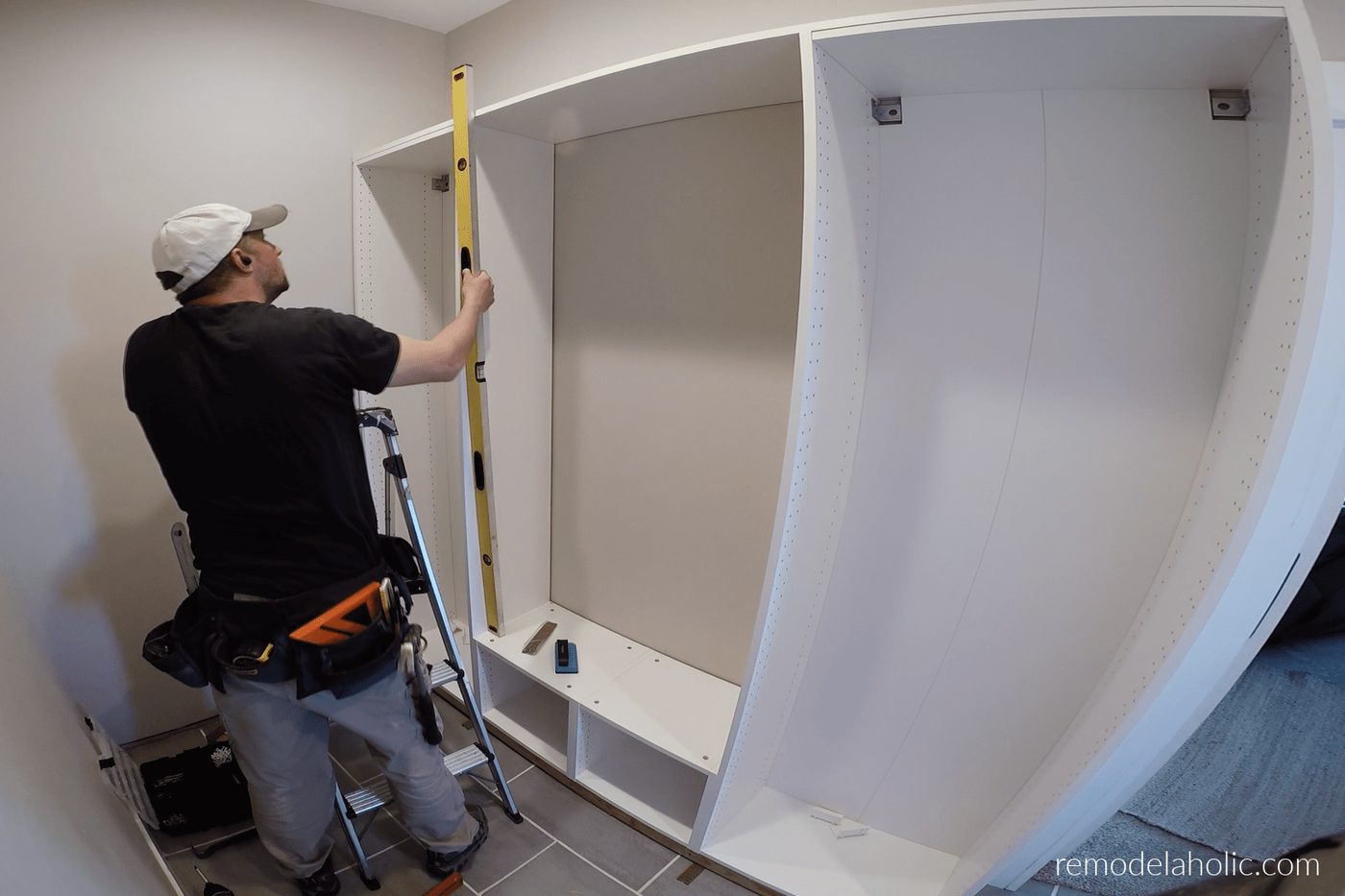 Install Top Shelf Of Ikea Mudroom Bench Cabinets, Bekob
