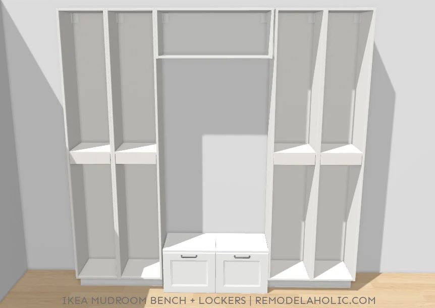 Ikea Mudroom Bench And 90 Inch Lockers Mockup Supply List Handmade walkthrough, Bekob