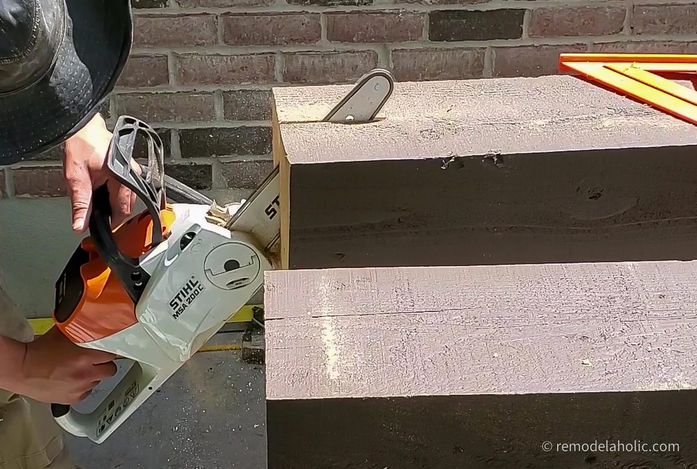 Cutting The Post Slot for the Pergola Post Base Bracket