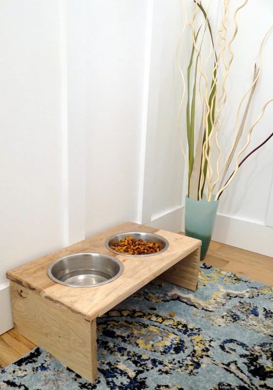 Handmade Rustic Pet Feeder