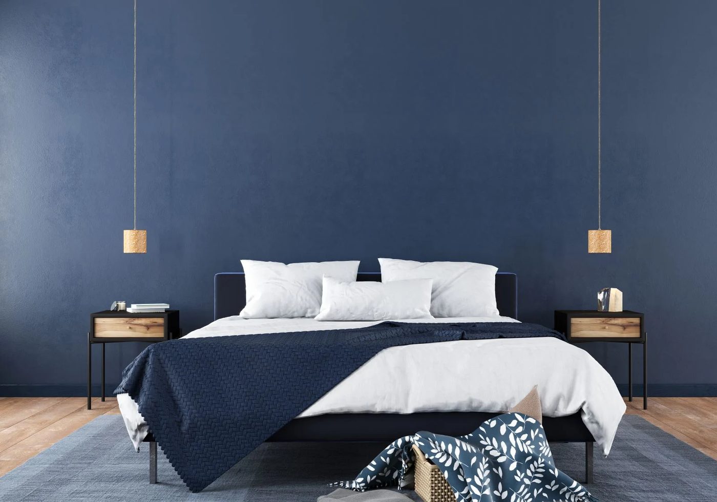Blue Bedroom Interior