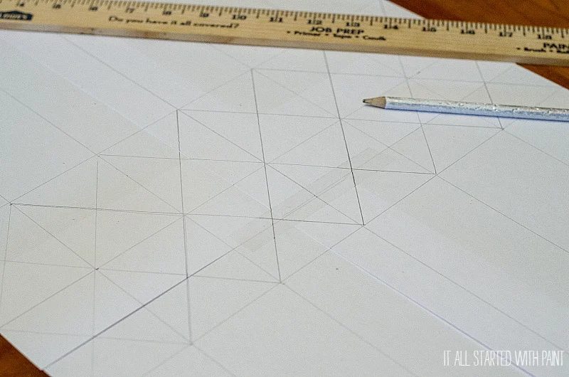 planning out the leading lines design for a faux stained glass window pattern, It All Started With Paint on Bekob