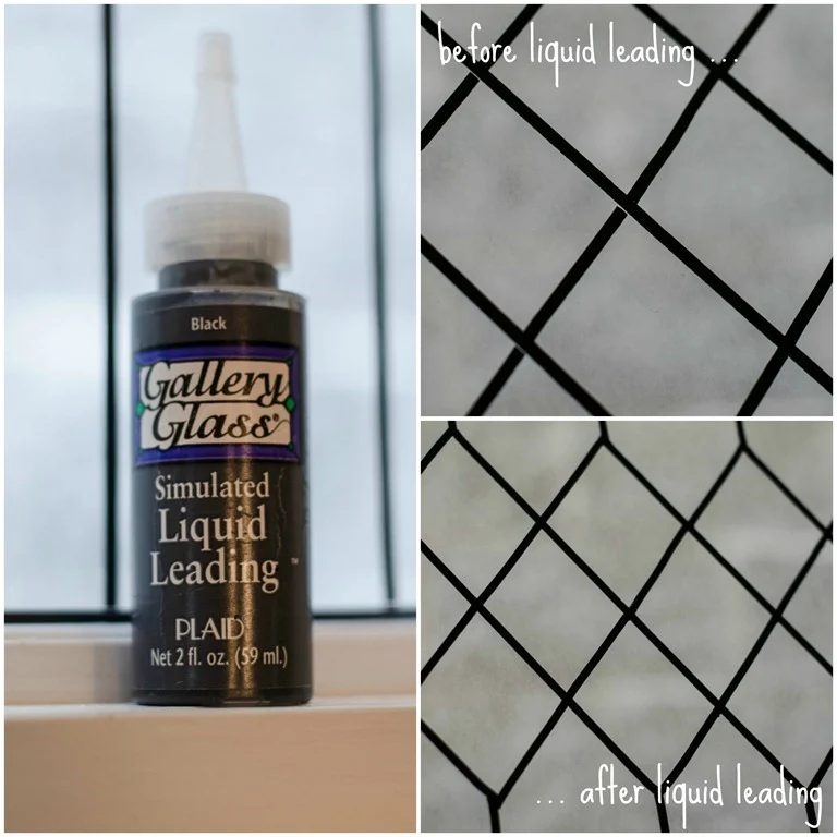 use liquid leading to fill in gaps on a faux stained glass window, It All Started With Paint on Bekob