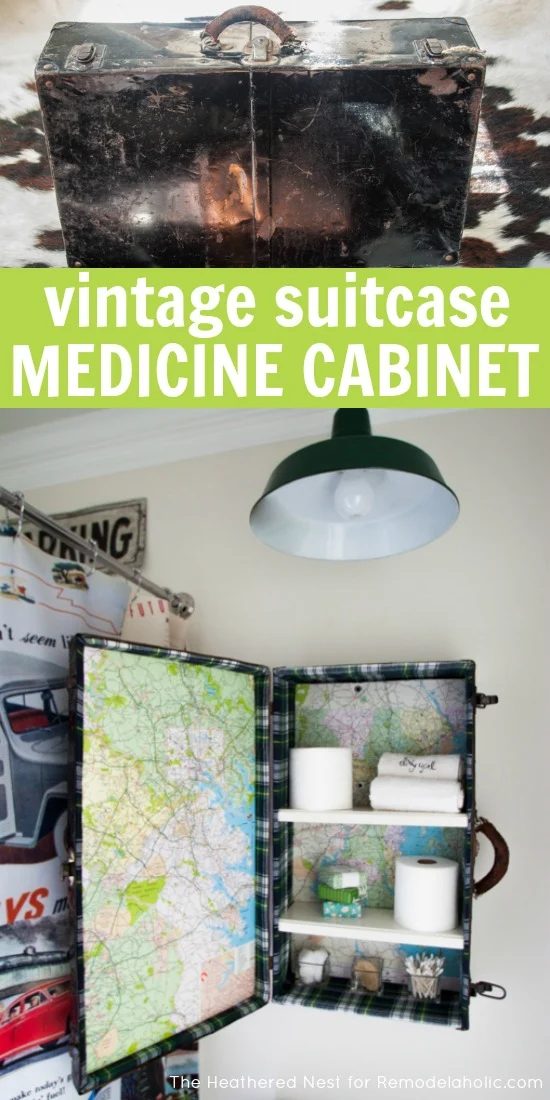 Make an solid and unique Handmade medicine cabinet from a vintage suitcase! Just added to this to my to do and to thrift list @Bekob