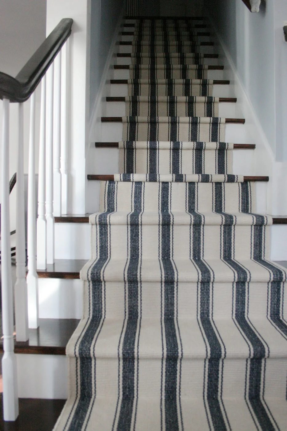Handmade Staircase Remodel And Striped Stair Runner By Charming Doodle On Bekob