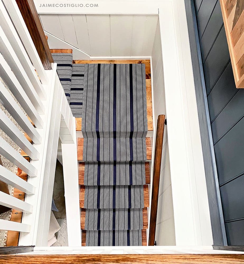 Wood Stairs With Striped Runner, Jaime Costiglio
