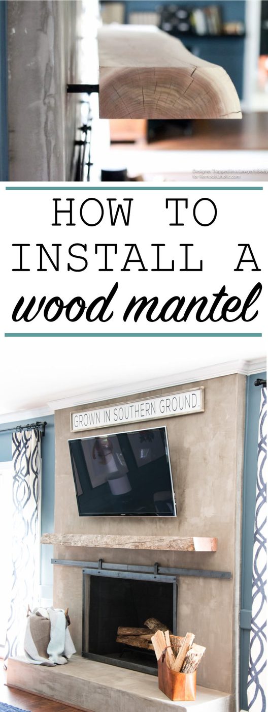 Learn how to install a wood mantel (even if it's clearly heavy) with this straightforward walkthrough from Designer Trapped in a Lawyer's Body for Bekob.com!