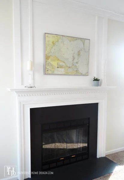 How To Add Woodwork Trim Above A Fireplace Mantel Provident Home Design Featured On @Bekob 413x600