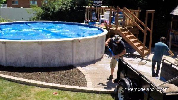 27 Adding The Gravel Around The Above Ground Swimming Pool Handmade Installation, Bekob