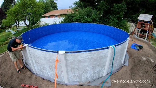 17 Attaching Columns And Caps To Pool Sides, Handmade Backyard Swimming Pool Install, Bekob