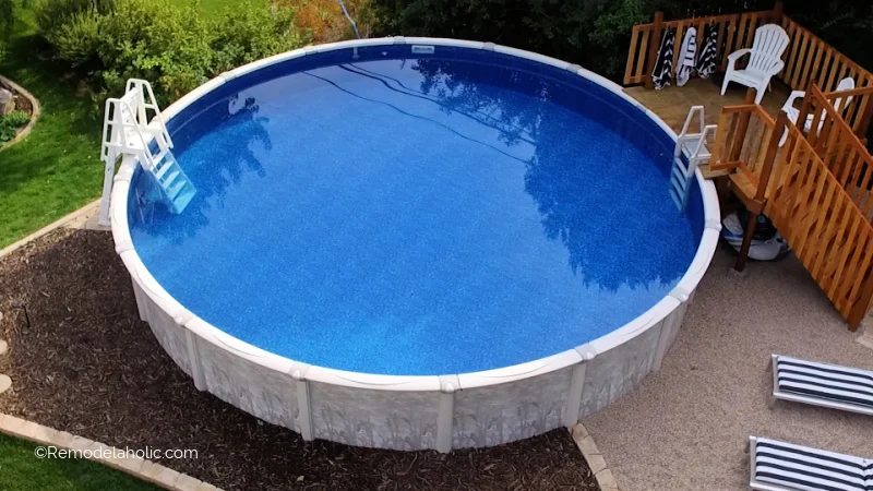 How To Handmade Install Above Ground Swimming Pool 24 Ft Round Metal Side With Handmade Pool Deck, Bekob