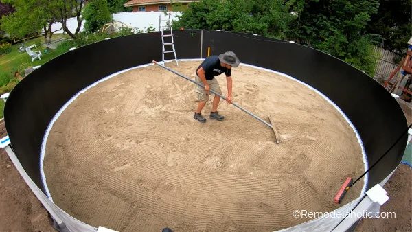 12 Leveling Sand For Pool Base Before Installing Liner, Handmade Above Ground Pool Installation, Bekob